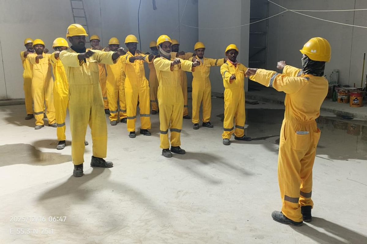 Fit-out crews warm up too